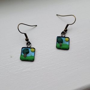 Mini Painting Polymer Clay Earrings